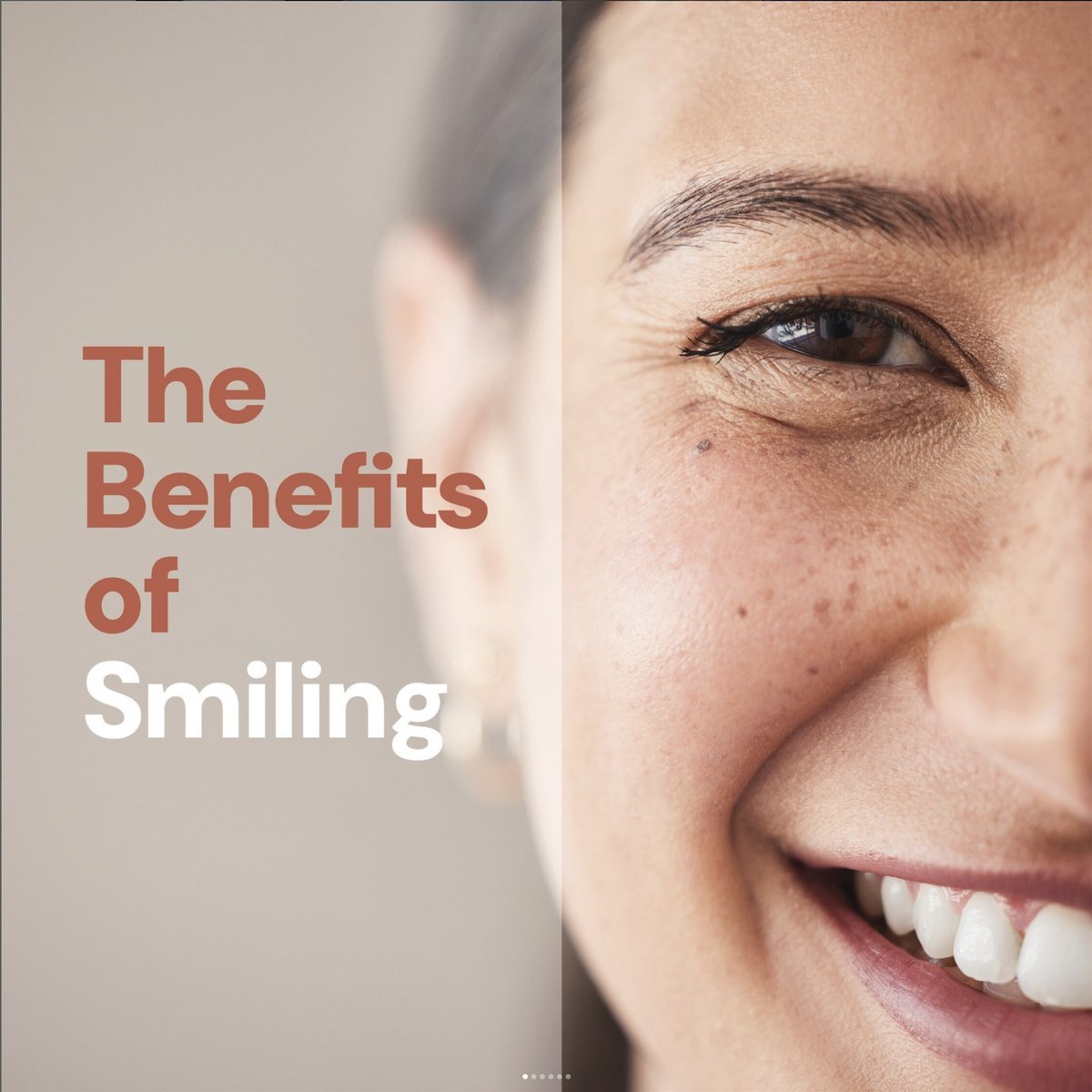 The Benefits of Smiling social post